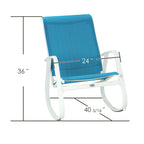 Fauteuil à bascule d'extérieur Sling, Bleu / Beige / Gris, Individuel
