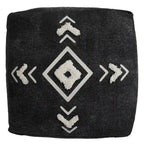 Pouf ottoman en coton noir 45 cm – Une place