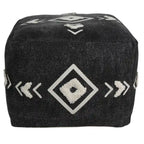 Pouf ottoman en coton noir 45 cm – Une place