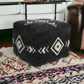Pouf ottoman en coton noir 45 cm – Une place