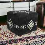 Pouf ottoman en coton noir 45 cm – Une place