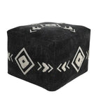 Pouf ottoman en coton noir 45 cm – Une place