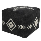 Pouf ottoman en coton noir 45 cm – Une place
