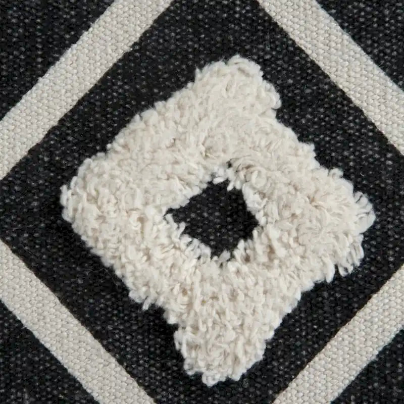 Pouf ottoman en coton noir 45 cm – Une place