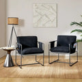 Fauteuil d'appoint moderne avec poches latérales, lot de 2 (Noir/Vert/Gris/Beige/Bleu)