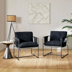 Fauteuil d'appoint moderne avec poches latérales, lot de 2 (Noir/Vert/Gris/Beige/Bleu)