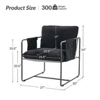 Fauteuil d'appoint moderne avec poches latérales, lot de 2 (Noir/Vert/Gris/Beige/Bleu)
