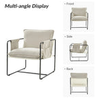 Fauteuil d'appoint moderne avec poches latérales, lot de 2 (Noir/Vert/Gris/Beige/Bleu)