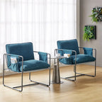 Fauteuil d'appoint moderne avec poches latérales, lot de 2 (Noir/Vert/Gris/Beige/Bleu)