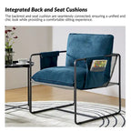 Fauteuil d'appoint moderne avec poches latérales, lot de 2 (Noir/Vert/Gris/Beige/Bleu)