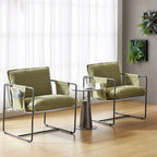 Fauteuil d'appoint moderne avec poches latérales, lot de 2 (Noir/Vert/Gris/Beige/Bleu)