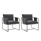 Fauteuil d'appoint moderne avec poches latérales, lot de 2 (Noir/Vert/Gris/Beige/Bleu)
