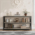 Console industrielle 3 étagères gris/marron, 140 cm