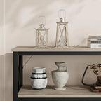 Console industrielle 3 étagères gris/marron, 140 cm