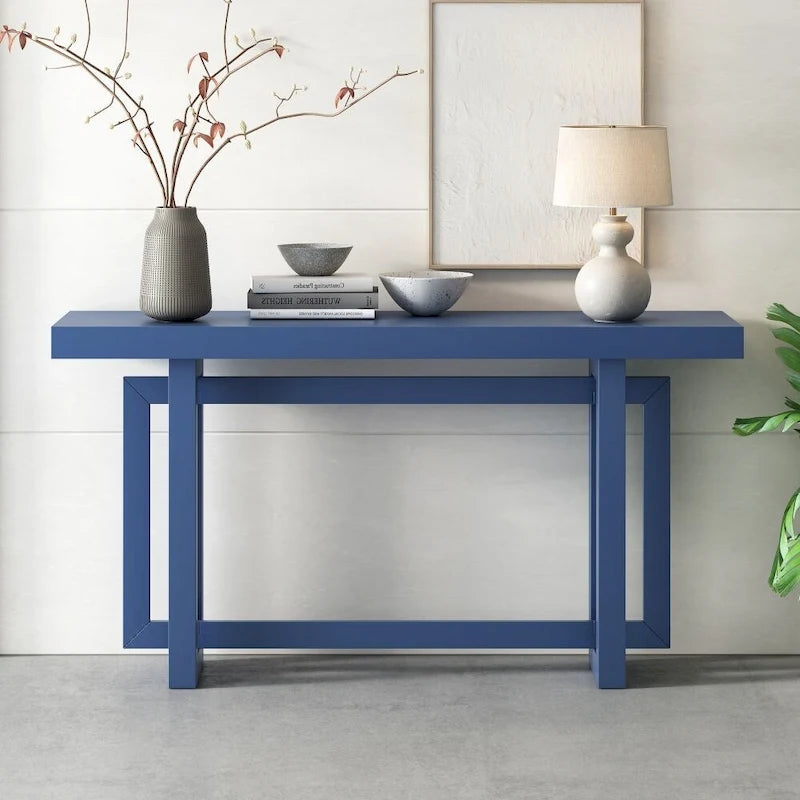 Console table minimaliste gris / noir / blanc / bleu marine – Effet béton, multifonction, 1 personne