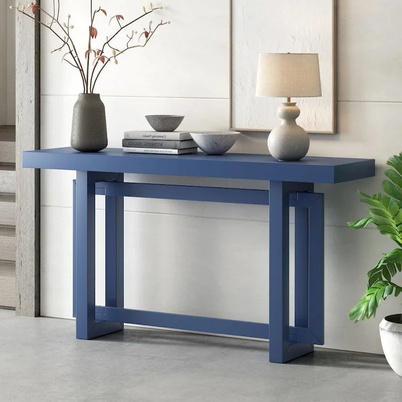 Console table minimaliste gris / noir / blanc / bleu marine – Effet béton, multifonction, 1 personne