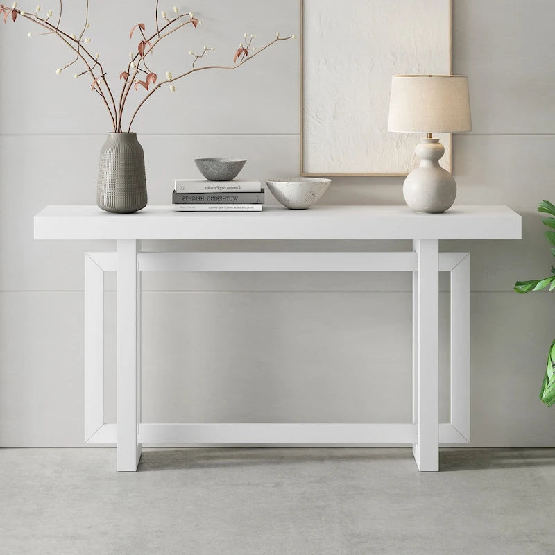 Console table minimaliste gris / noir / blanc / bleu marine – Effet béton, multifonction, 1 personne