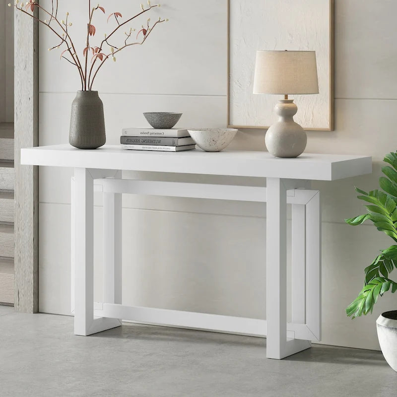 Console table minimaliste gris / noir / blanc / bleu marine – Effet béton, multifonction, 1 personne