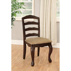 Transitional Dark Walnut Finish Set of 2pc Dining Chairs Solid wood Kitchen Dining Room Furniture Ladder back Side Chairs