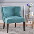 Fauteuil d'appoint rembourré sarcelle, capitonné, 1 place