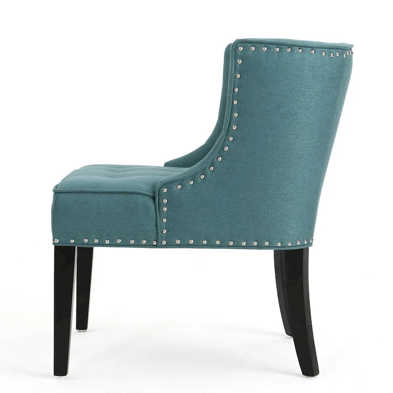 Fauteuil d'appoint rembourré sarcelle, capitonné, 1 place