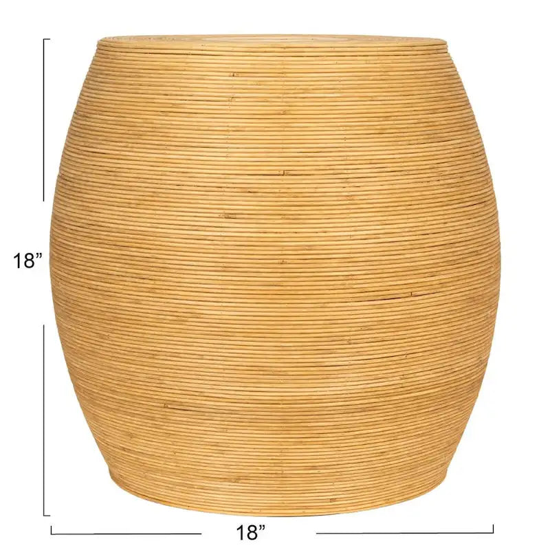 Table d'appoint ronde en rotin - Naturel et noir, 2 tailles
