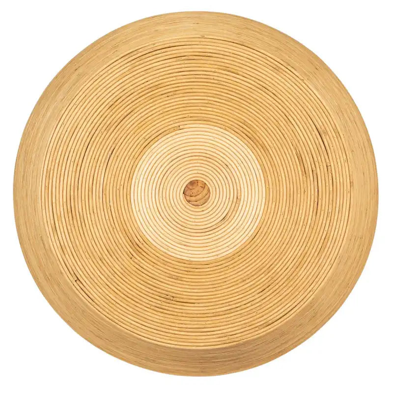 Table d'appoint ronde en rotin - Naturel et noir, 2 tailles