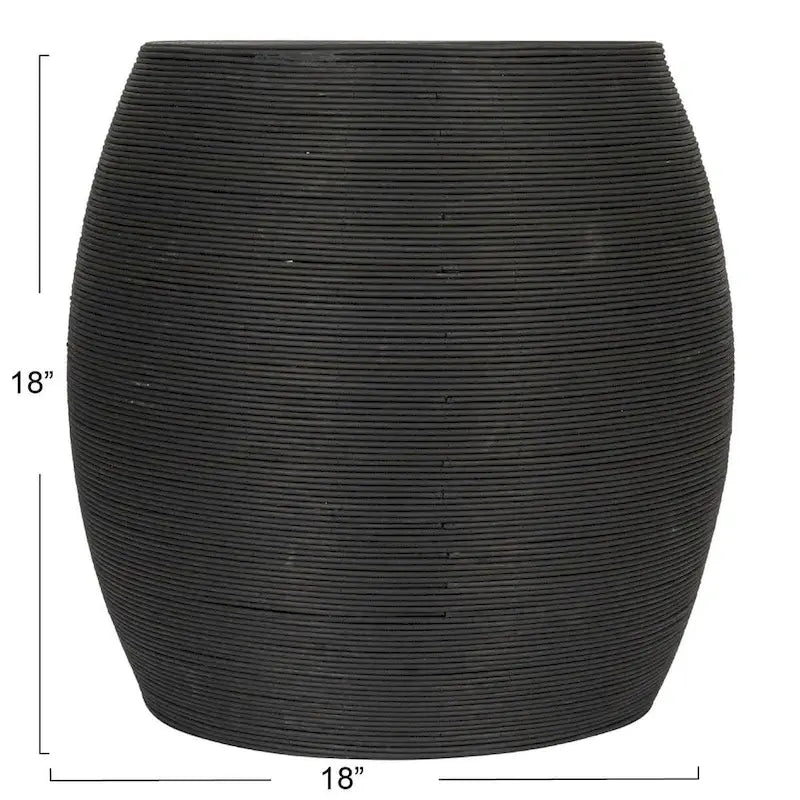 Table d'appoint ronde en rotin - Naturel et noir, 2 tailles