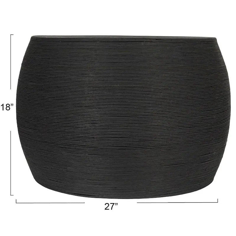 Table d'appoint ronde en rotin - Naturel et noir, 2 tailles