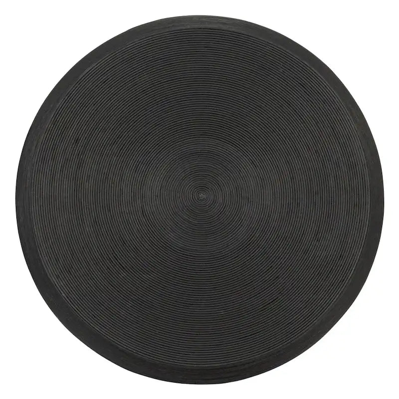 Table d'appoint ronde en rotin - Naturel et noir, 2 tailles