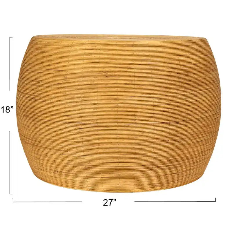 Table d'appoint ronde en rotin - Naturel et noir, 2 tailles