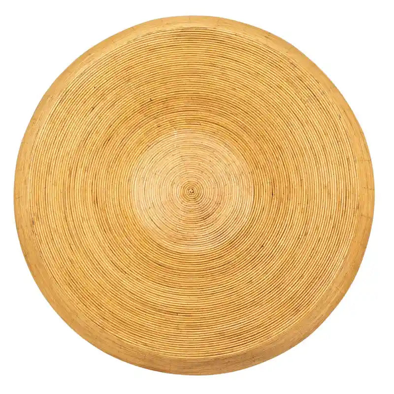 Table d'appoint ronde en rotin - Naturel et noir, 2 tailles