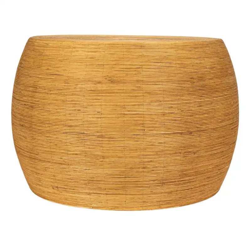 Table d'appoint ronde en rotin - Naturel et noir, 2 tailles