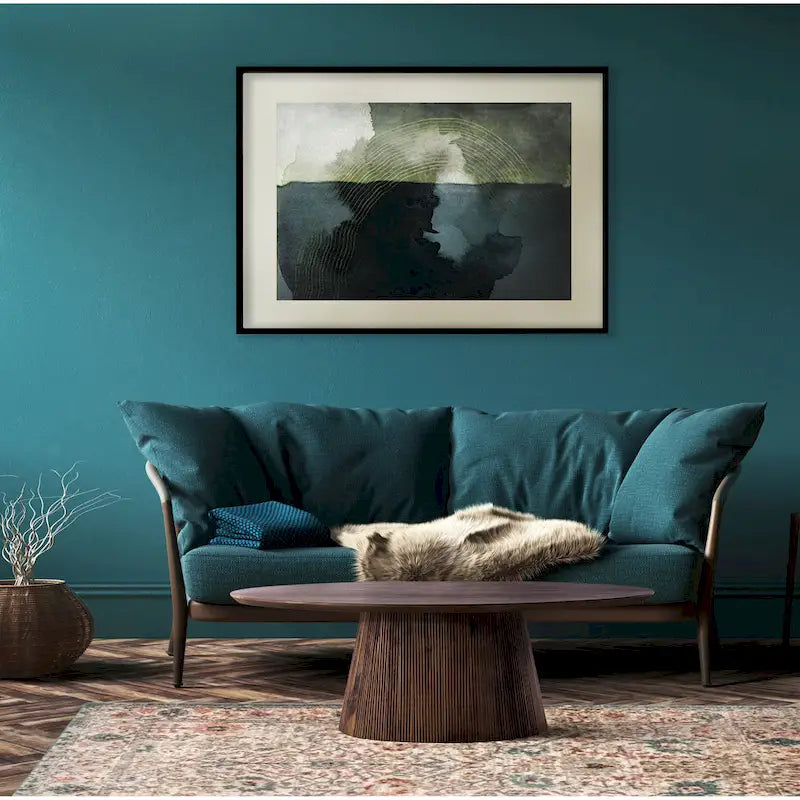 Table basse en bois brun avec base cannelée, plateau rond de 120 cm, 1 pièce