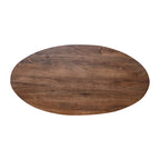 Table basse en bois brun avec base cannelée, plateau rond de 120 cm, 1 pièce