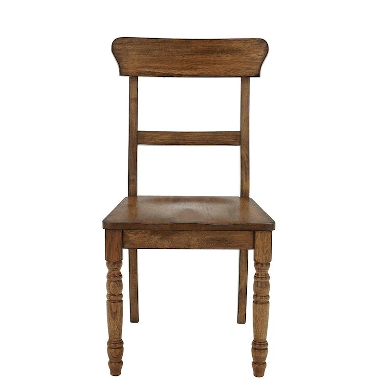 Chaise de salle à manger à barreaux, Bleu marine/Rouge/Chêne/Vert antique, Lot de 2