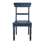 Chaise de salle à manger à barreaux, Bleu marine/Rouge/Chêne/Vert antique, Lot de 2
