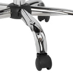 Chaise de bureau pivotante en vinyle argent/noir, simple