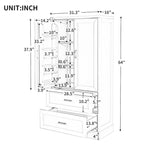 Meuble de rangement de salle de bain blanc, 2 portes et 2 tiroirs, étagère réglable, MDF, pour 1 personne
