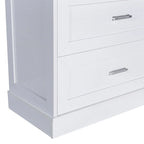 Meuble de rangement de salle de bain blanc, 2 portes et 2 tiroirs, étagère réglable, MDF, pour 1 personne
