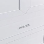 Meuble de rangement de salle de bain blanc, 2 portes et 2 tiroirs, étagère réglable, MDF, pour 1 personne