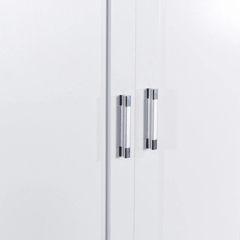 Meuble de rangement de salle de bain blanc, 2 portes et 2 tiroirs, étagère réglable, MDF, pour 1 personne