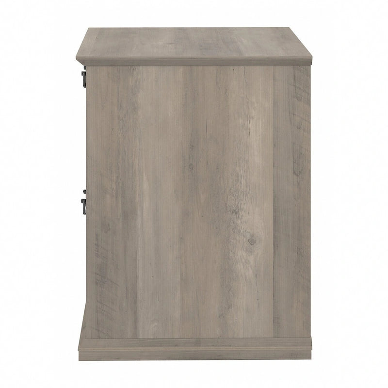 Meuble de classement latéral de ferme à 2 tiroirs en chêne blanc lin / gris bois flotté