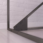 Bureau d'angle en L pour 1 personne, Gris rustique / Gris restauré / Noyer hickory gris foncé / Blanc cottage