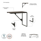 Bureau d'angle en L pour 1 personne, Gris rustique / Gris restauré / Noyer hickory gris foncé / Blanc cottage