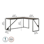 Bureau d'angle en L pour 1 personne, Gris rustique / Gris restauré / Noyer hickory gris foncé / Blanc cottage