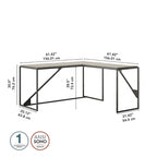 Bureau d'angle en L pour 1 personne, Gris rustique / Gris restauré / Noyer hickory gris foncé / Blanc cottage