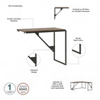 Bureau d'angle en L pour 1 personne, Gris rustique / Gris restauré / Noyer hickory gris foncé / Blanc cottage