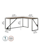 Bureau d'angle en L pour 1 personne, Gris rustique / Gris restauré / Noyer hickory gris foncé / Blanc cottage